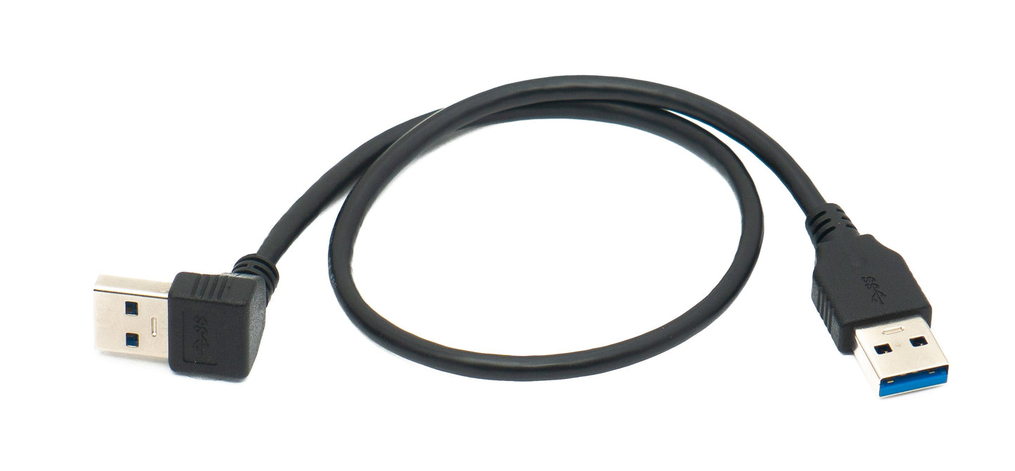 SYSTEM-S USB 3.0 snúra 40 cm Tegund A karlkyns í karlkyns niðurhallað 5 Gbit/s svart