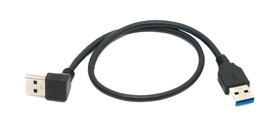 SYSTEM-S USB 3.0 snúra 40 cm Tegund A karlkyns í karlkyns niðurhallað 5 Gbit/s svart