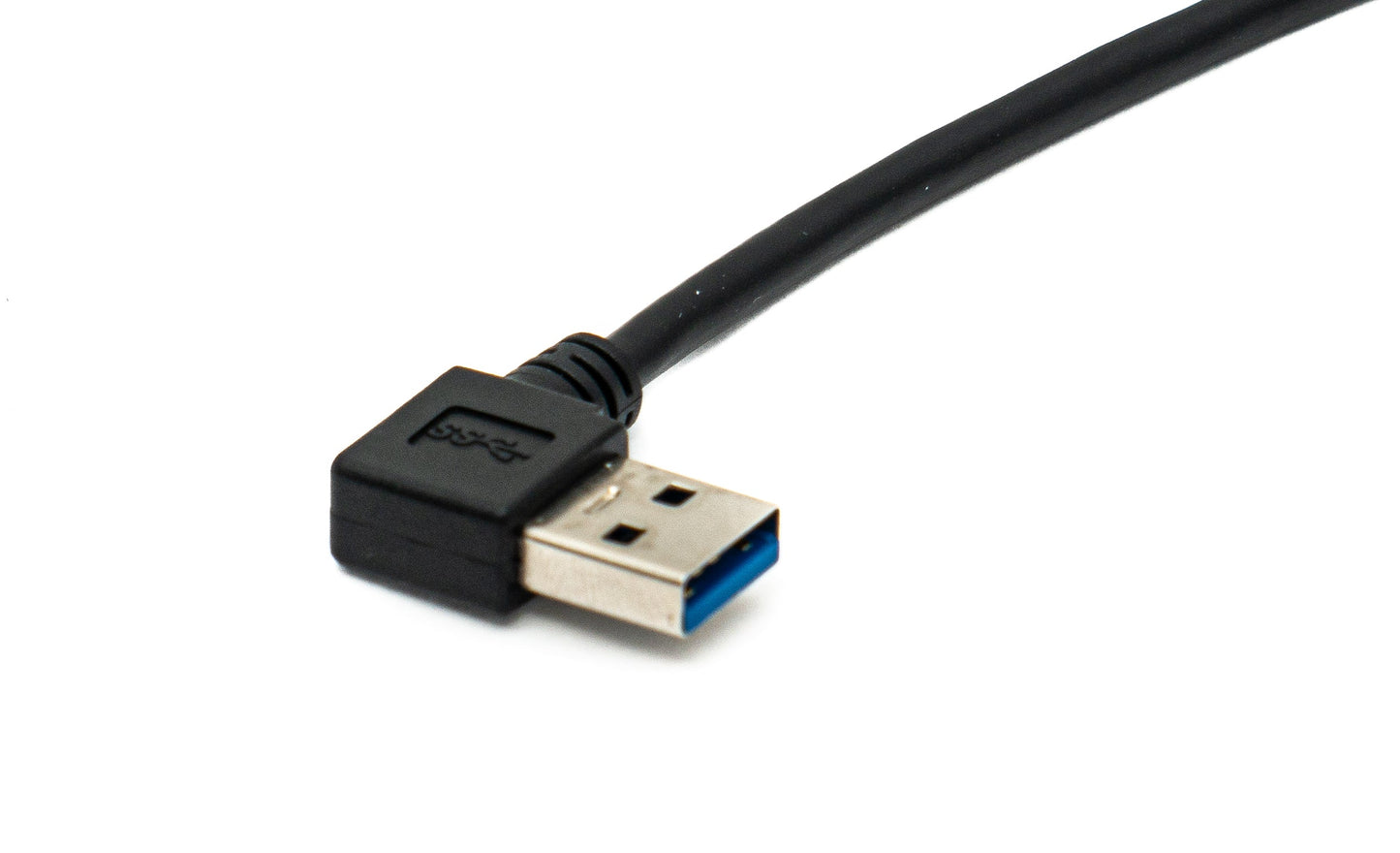 SYSTEM-S USB 3.0 Kabel 40 cm Typ A Stecker zu Stecker Left Angled Winkel 5 Gbit/s Schwarz