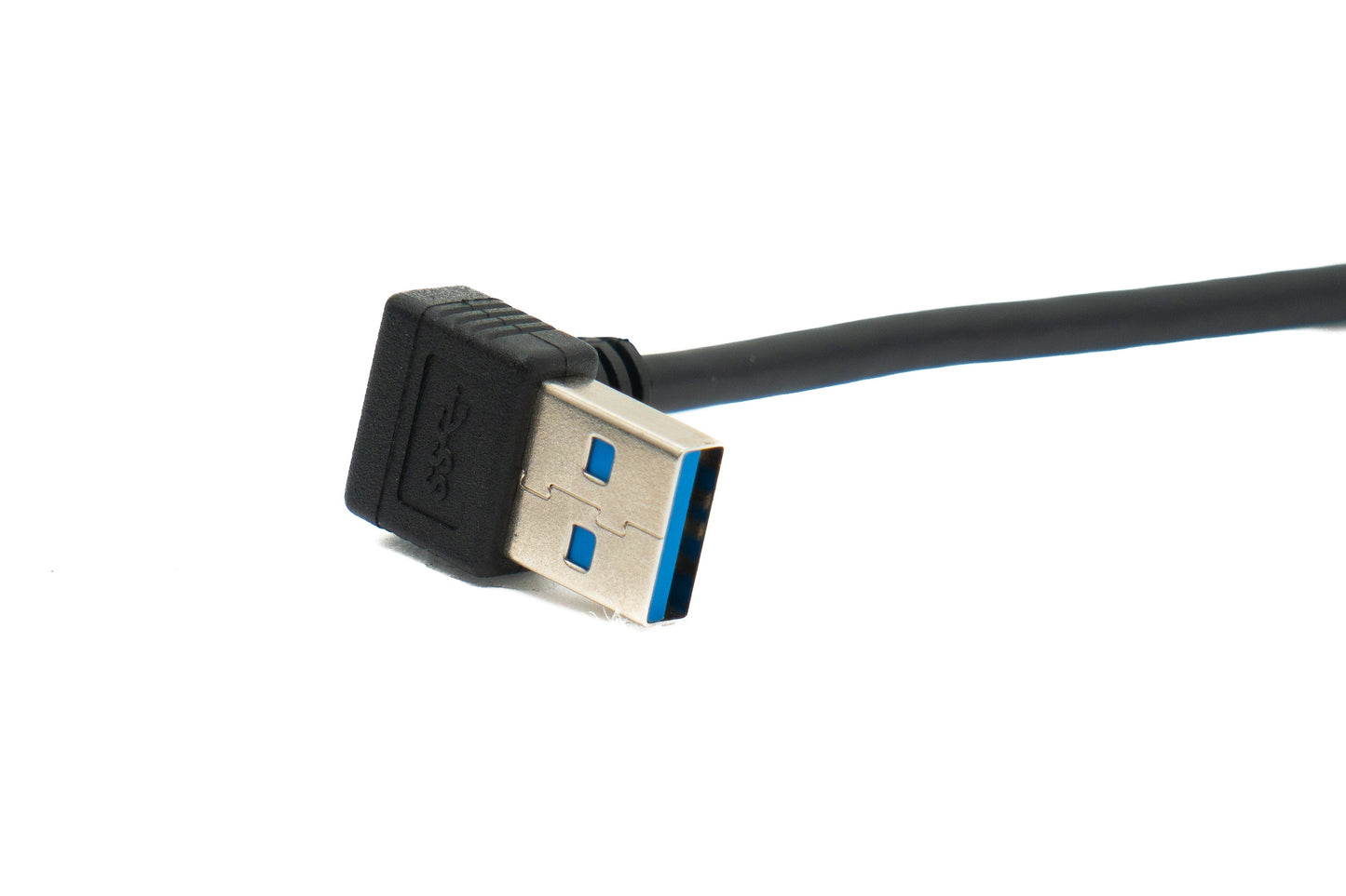 SYSTEM-S USB 3.0 Kabel 40 cm Typ A Stecker zu Stecker Up Angled Winkel 5 Gbit/s Schwarz