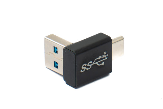 SYSTEM-S USB 3.0 adapter type A male to 3.1 C male unidirectional angled up angled cable 10 Gbit/s 100W