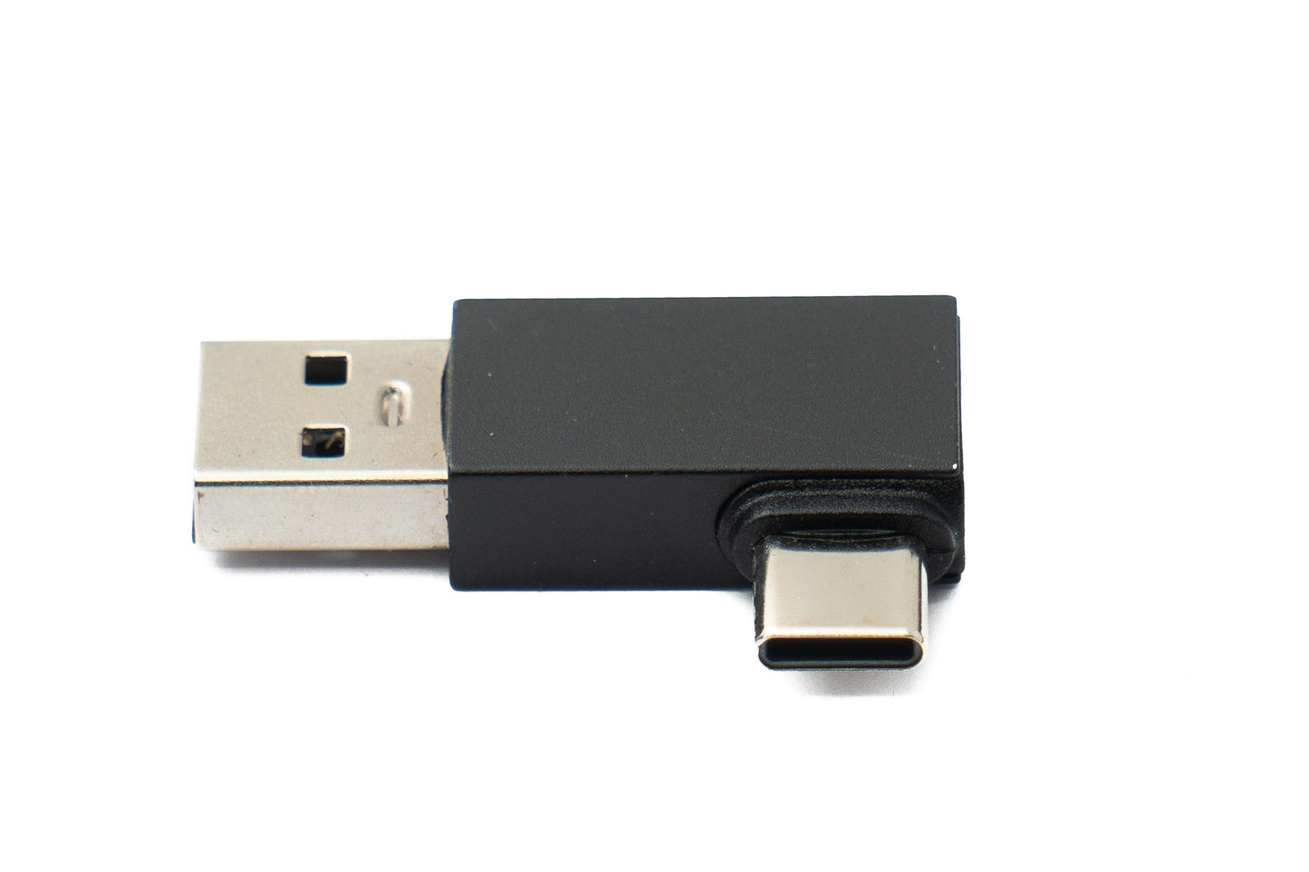 SYSTEM-S USB 3.0 Adapter Typ A Stecker zu 3.1 C Stecker unidirektional Winkel Left Angled Kabel 10 Gbit/s 100W
