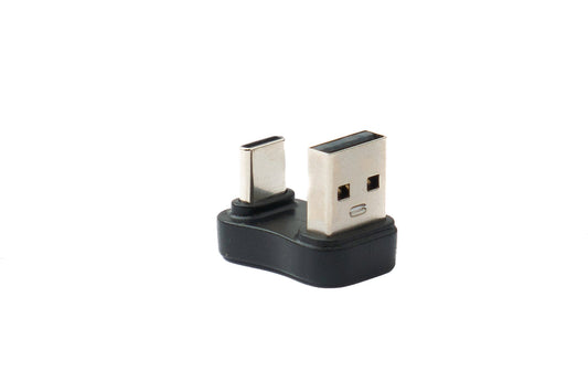 SYSTEM-S USB 3.0 adapter type A male to 3.1 C male unidirectional 180° U turn angle up angled cable 10 Gbit/s 100W