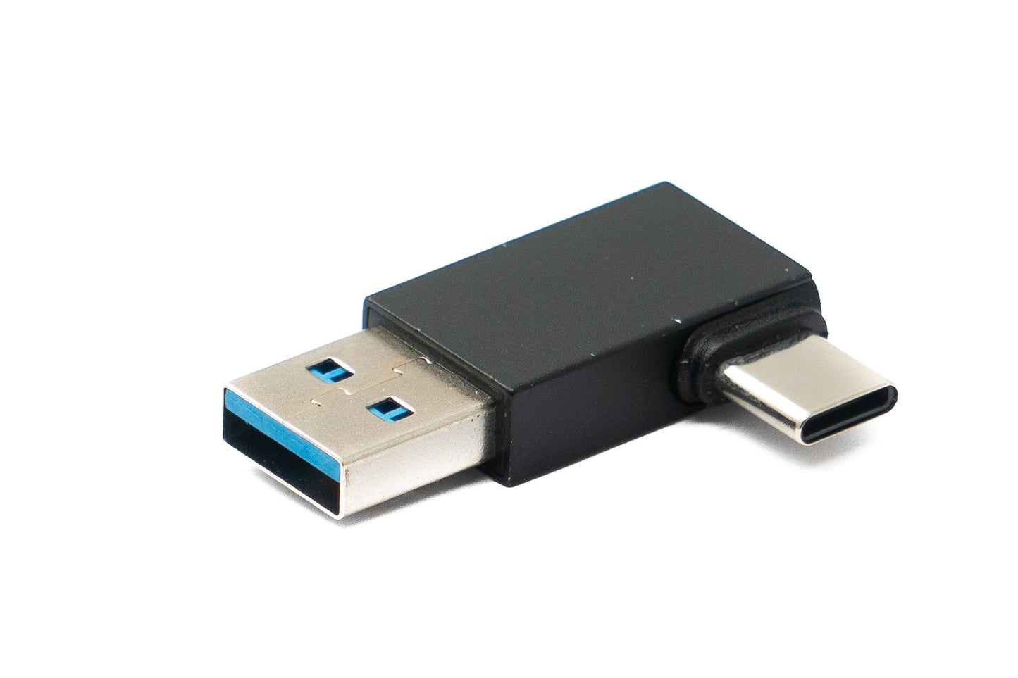 SYSTEM-S USB 3.0 millistykki af gerðinni A karlkyns í 3.1 C karlkyns einátta hornrétt hornsnúra 10 Gbit/s 100W