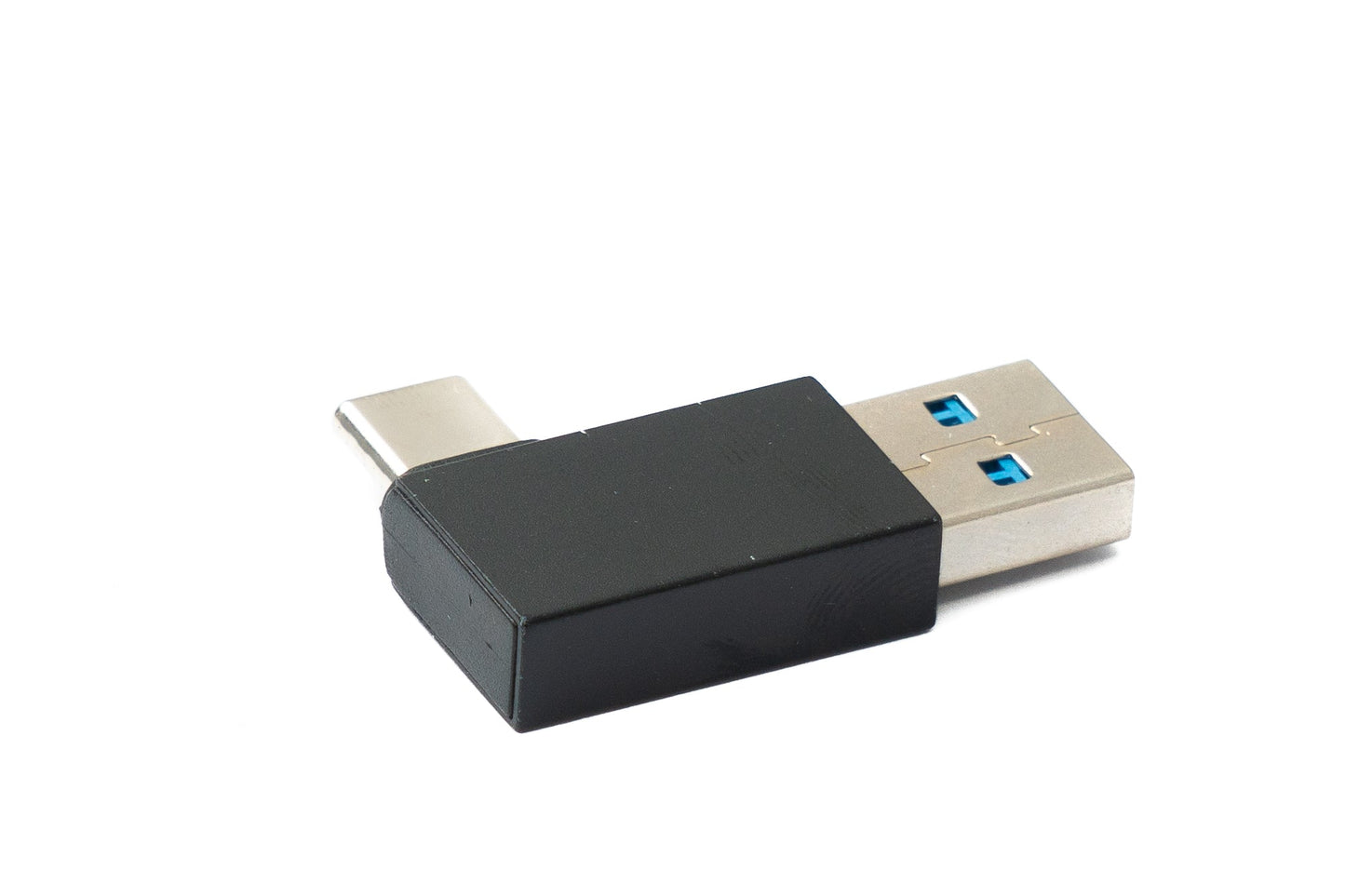SYSTEM-S USB 3.0 millistykki af gerðinni A karlkyns í 3.1 C karlkyns einátta hornrétt hornsnúra 10 Gbit/s 100W