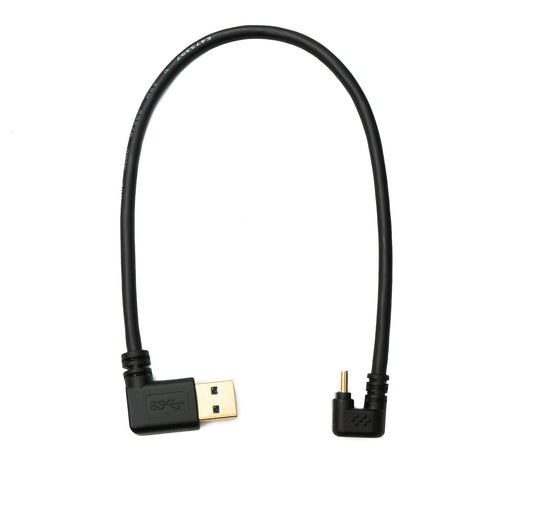 SYSTEM-S USB 3.1 snúra 30 cm Type C tengi í 3.0 A tengi 180° U snúningshorn vinstri horn millistykki 5 Gbit/s 100W