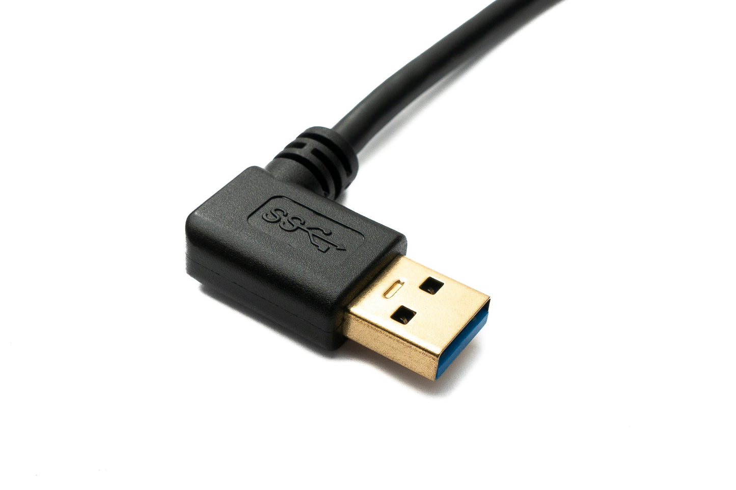 SYSTEM-S USB 3.1 snúra 30 cm Type C tengi í 3.0 A tengi 180° U snúningshorn vinstri horn millistykki 5 Gbit/s 100W