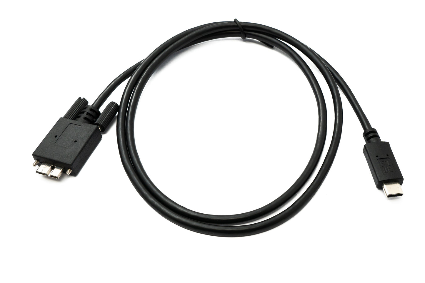SYSTEM-S USB 3.0 snúra 100 cm Micro B tengi í 3.1 Type C tengi fyrir spjaldfestingu með skrúfu, 5 Gbit/s 100W