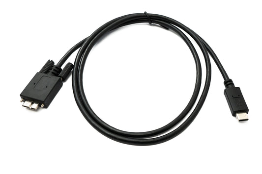 SYSTEM-S USB 3.0 snúra 100 cm Micro B tengi í 3.1 Type C tengi fyrir spjaldfestingu með skrúfu, 5 Gbit/s 100W