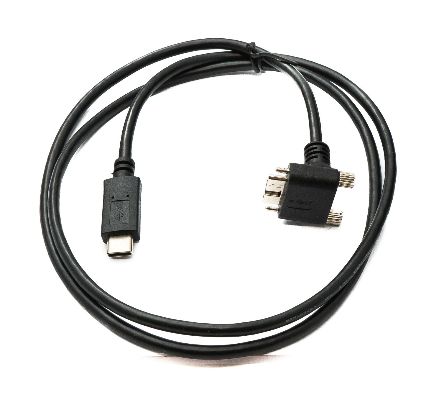 SYSTEM-S USB 3.0 snúra 100 cm Micro B tengi í 3.1 Type C tengi með skáhallri uppsnúningu fyrir spjaldfestingu