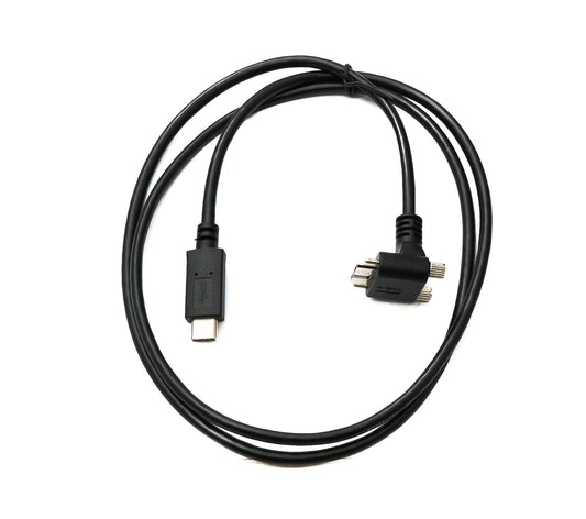 SYSTEM-S USB 3.0 snúra 100 cm Micro B tengi í 3.1 Type C tengi með skáhallri uppsnúningu fyrir spjaldfestingu