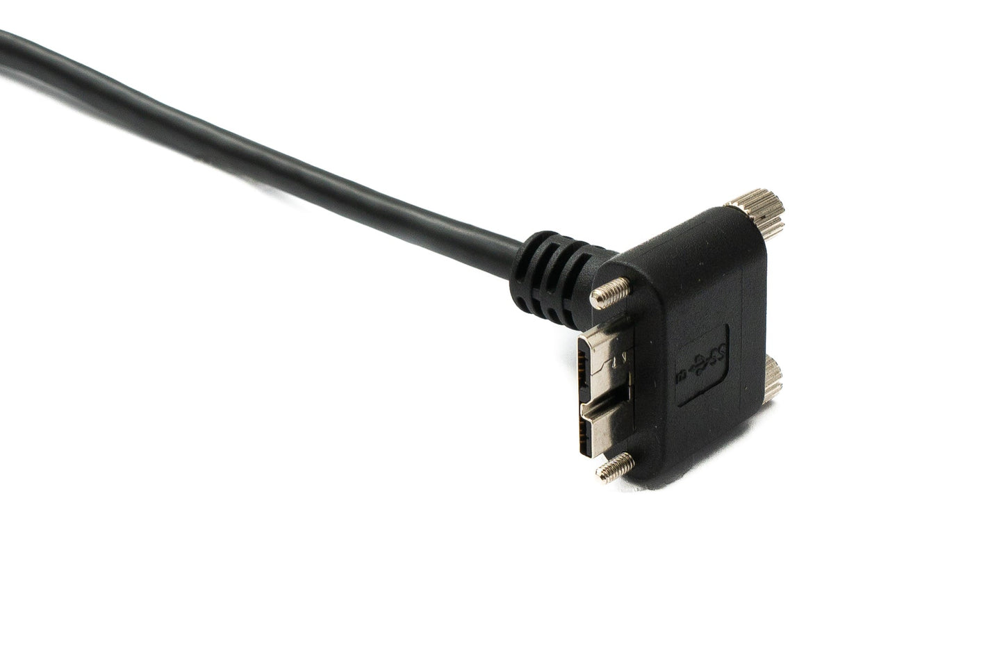 SYSTEM-S USB 3.0 snúra 100 cm Micro B tengi í 3.1 Type C tengi með skáhallri uppsnúningu fyrir spjaldfestingu