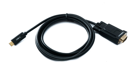 SYSTEM-S VGA snúra 180 cm karlkyns í USB 3.1 Tegund C karlkyns spjaldfestingarskrúfa D-Sub 15 pinna