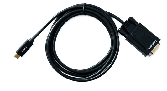 SYSTEM-S VGA snúra 180 cm karlkyns í USB 3.1 Tegund C karlkyns spjaldfestingarskrúfa D-Sub 15 pinna