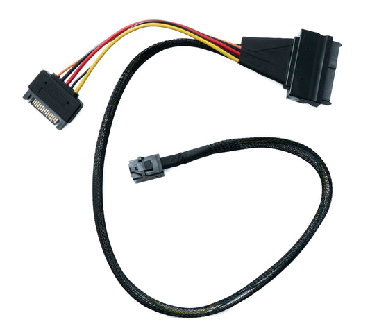SYSTEM-S SFF-8643 cable 100 cm Mini SAS HD to U.2 SFF-8639 NVMe for SSD hard drive motherboard
