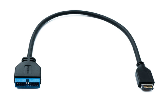 SYSTEM-S USB 3.1 snúra 50 cm Tegund E karlkyns í 19 pinna karlkyns móðurborð í svörtu