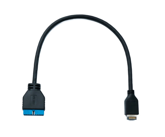 SYSTEM-S USB 3.1 snúra 50 cm Tegund E karlkyns í 19 pinna karlkyns móðurborð í svörtu
