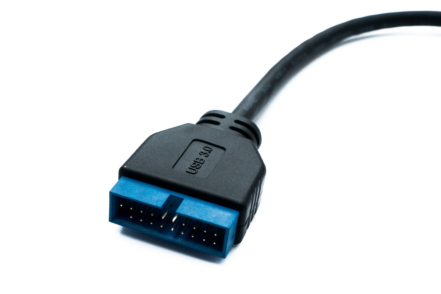SYSTEM-S USB 3.1 snúra 50 cm Tegund E karlkyns í 19 pinna karlkyns móðurborð í svörtu