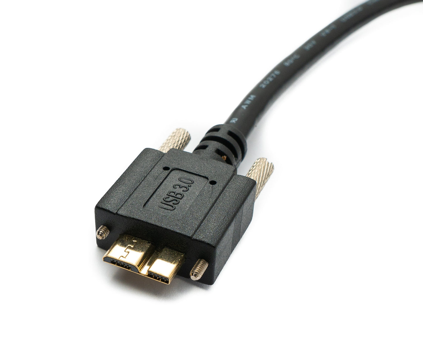 SYSTEM-S USB 3.0 Kabel 100 cm Micro B Stecker zu 3.0 Typ A Stecker Panel Mount Schraube 5 Gbit/s 100W