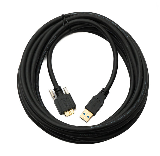 SYSTEM-S USB 3.0 snúra 5 m Micro B karlkyns í 3.0 Tegund A karlkyns skrúfutengi fyrir spjaldfestingu 5 Gbit/s 100W