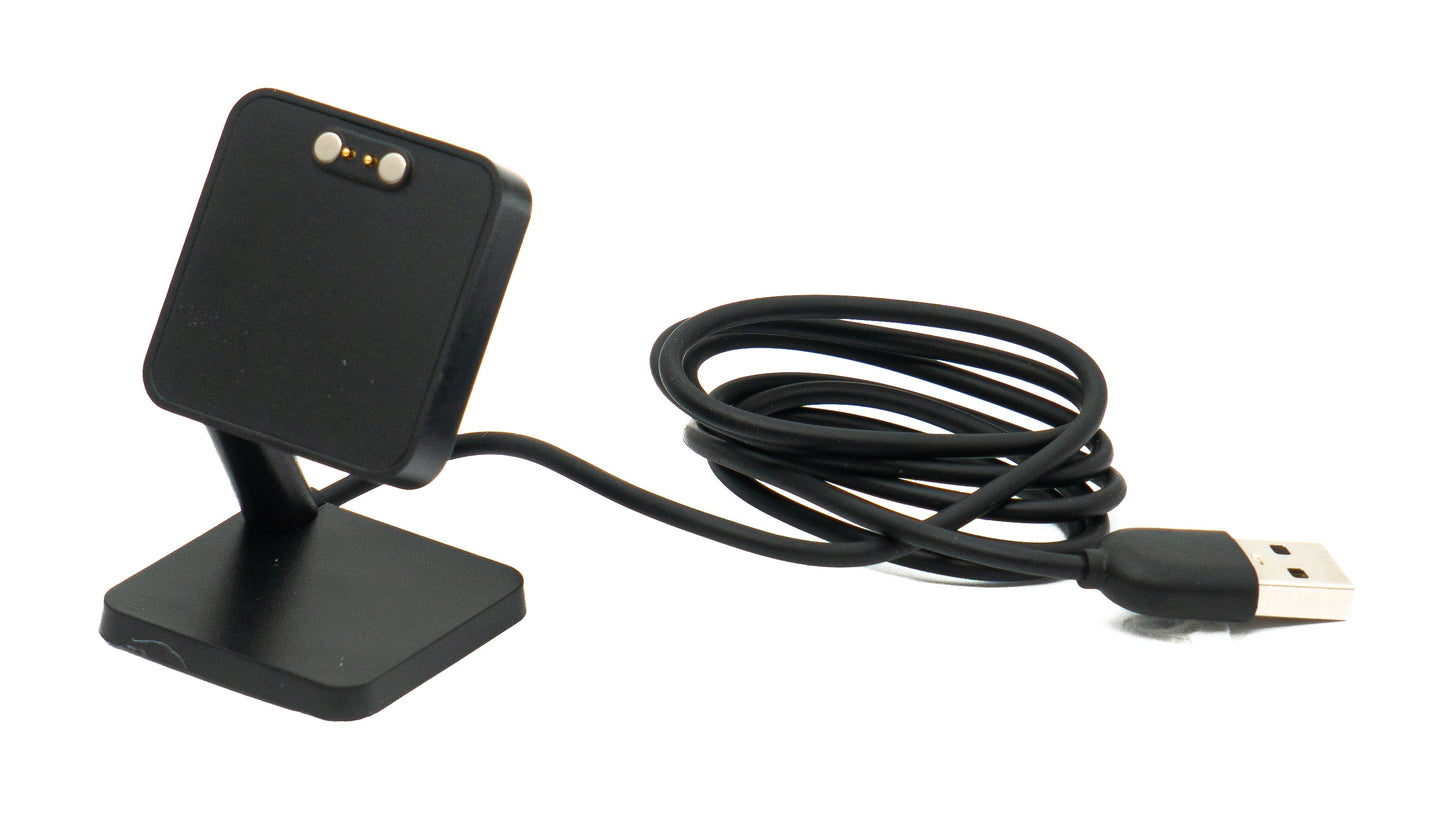 SYSTEM-S USB 2.0 snúra 100 cm hleðslustöð fyrir QYC GTC GTS snjallúr í svörtu