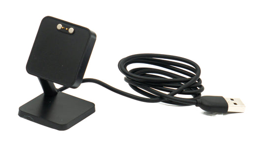 SYSTEM-S USB 2.0 snúra 100 cm hleðslustöð fyrir QYC GTC GTS snjallúr í svörtu