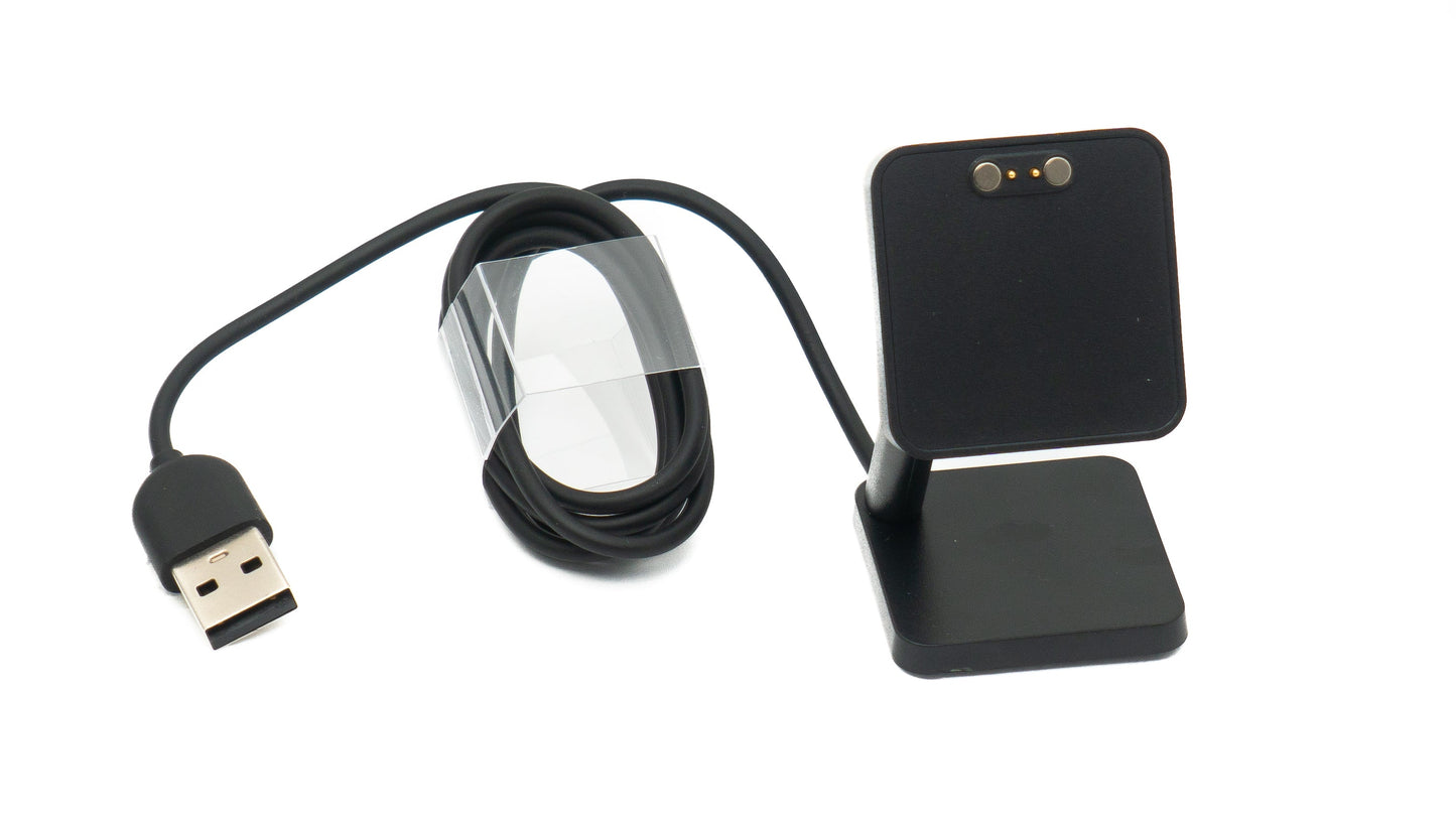 SYSTEM-S USB 2.0 snúra 100 cm hleðslustöð fyrir QYC GTC GTS snjallúr í svörtu