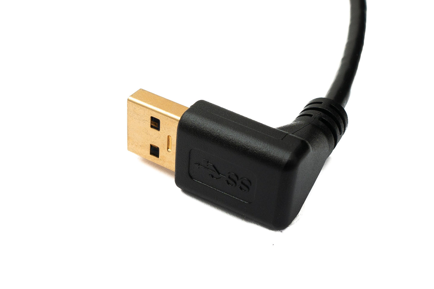 SYSTEM-S USB 3.1 Kabel 20 cm Typ C Stecker zu 3.0 A Stecker aufwärts abwärts gewinkelt 5 Gbit/s 100W