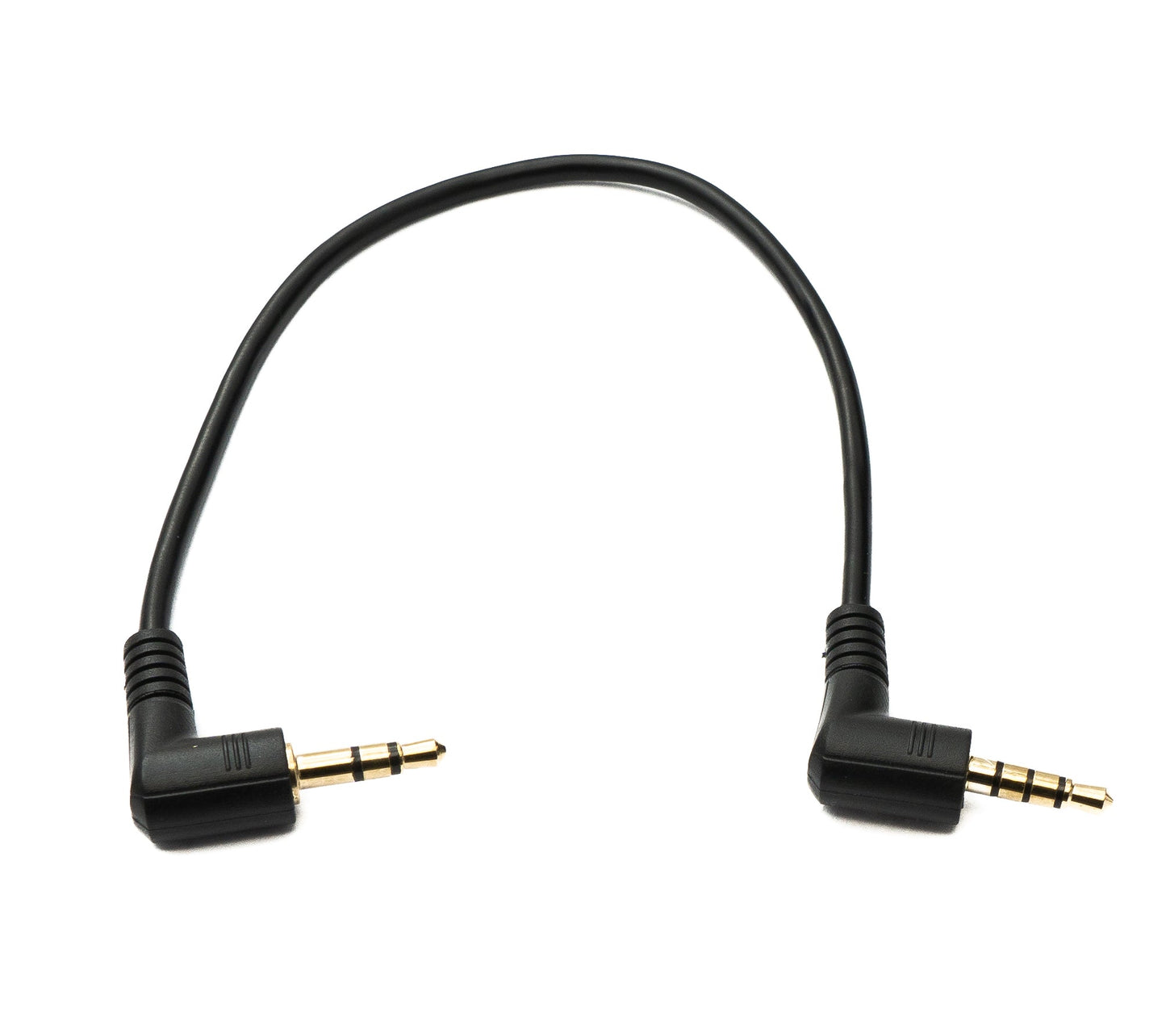 SYSTEM-S Audio Jack Cable 20 cm 3.5 mm 4-pin plug to 3-pin plug Left Right Angled AUX Adapter