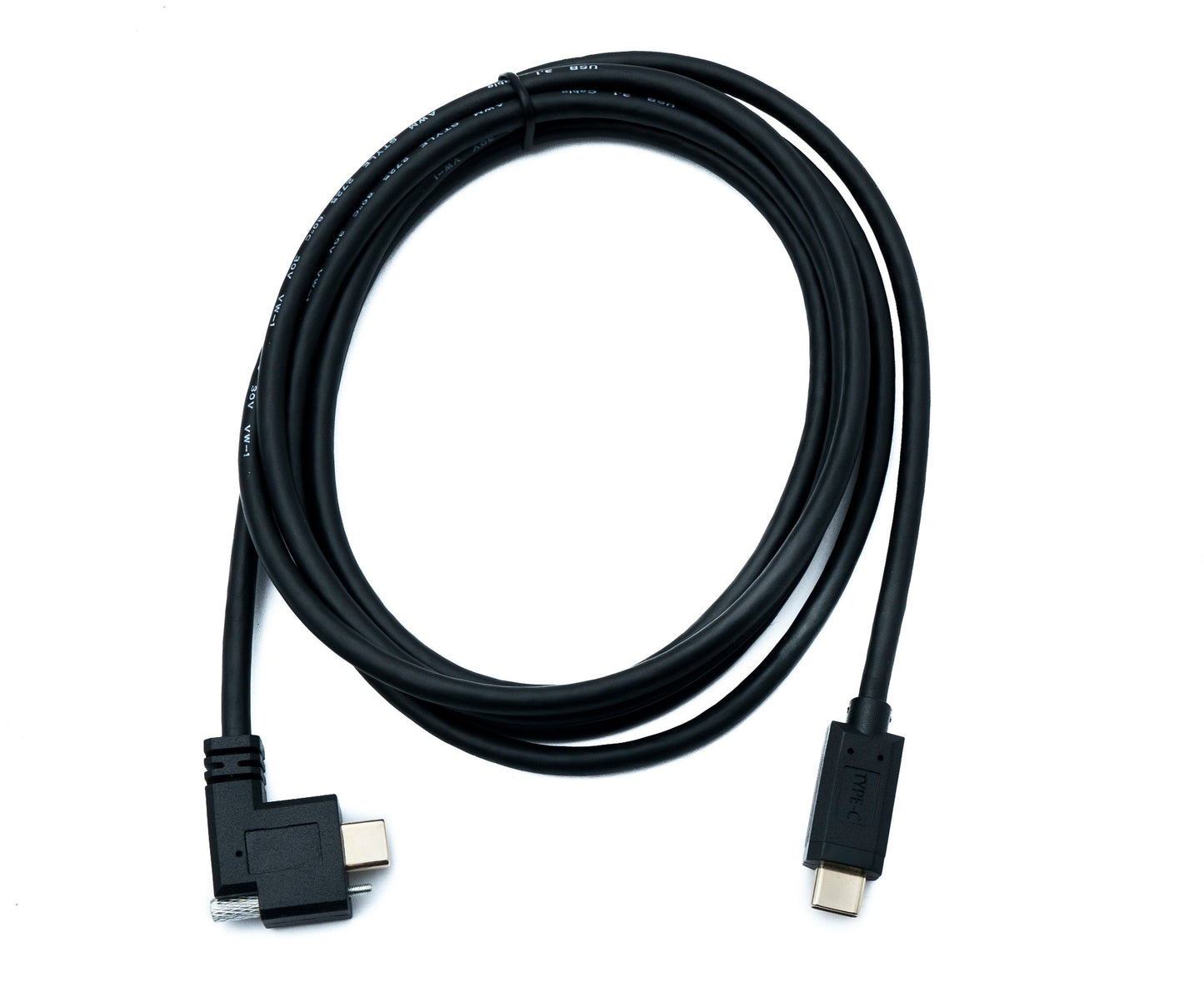 SYSTEM-S USB 3.1 Gen 2 cable 200 cm Type C male to male double screw angled left right 10 Gbit/s