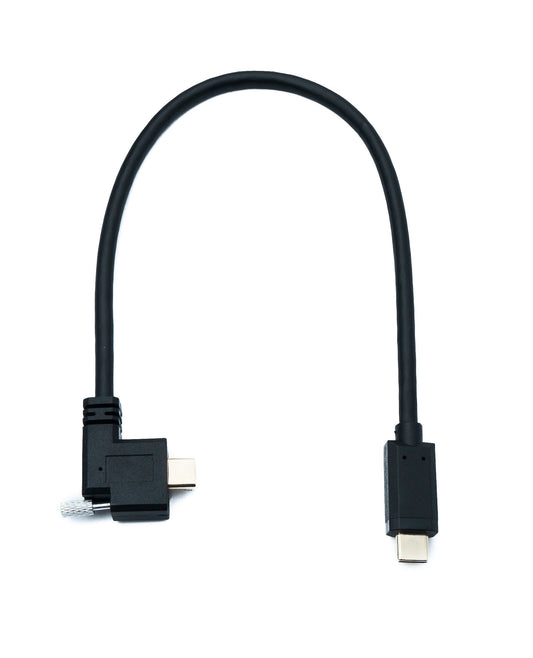 SYSTEM-S USB 3.1 Gen 2 cable 30 cm Type C male to male double screw angled left right 10 Gbit/s