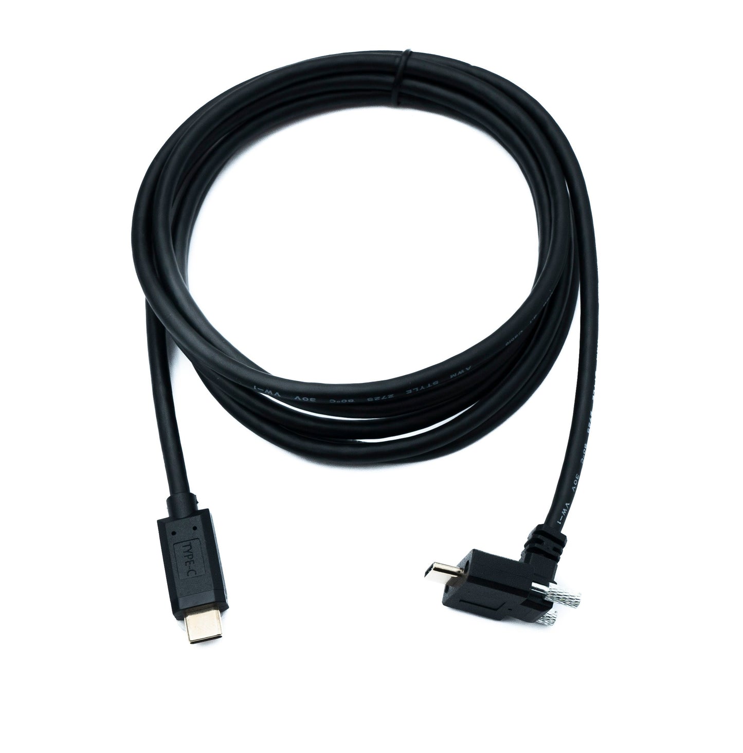 SYSTEM-S USB 3.1 Gen 2 snúra 200 cm Tegund C karlkyns í karlkyns tvöfaldur skrúfusnúningur hallaður upp og niður 10 Gbit/s