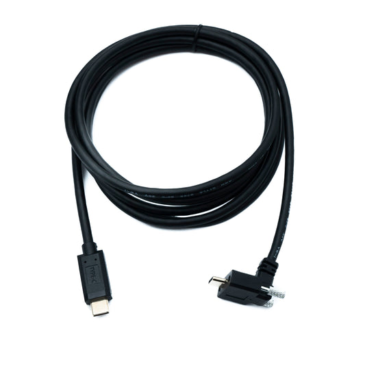 SYSTEM-S USB 3.1 Gen 2 snúra 200 cm Tegund C karlkyns í karlkyns tvöfaldur skrúfusnúningur hallaður upp og niður 10 Gbit/s