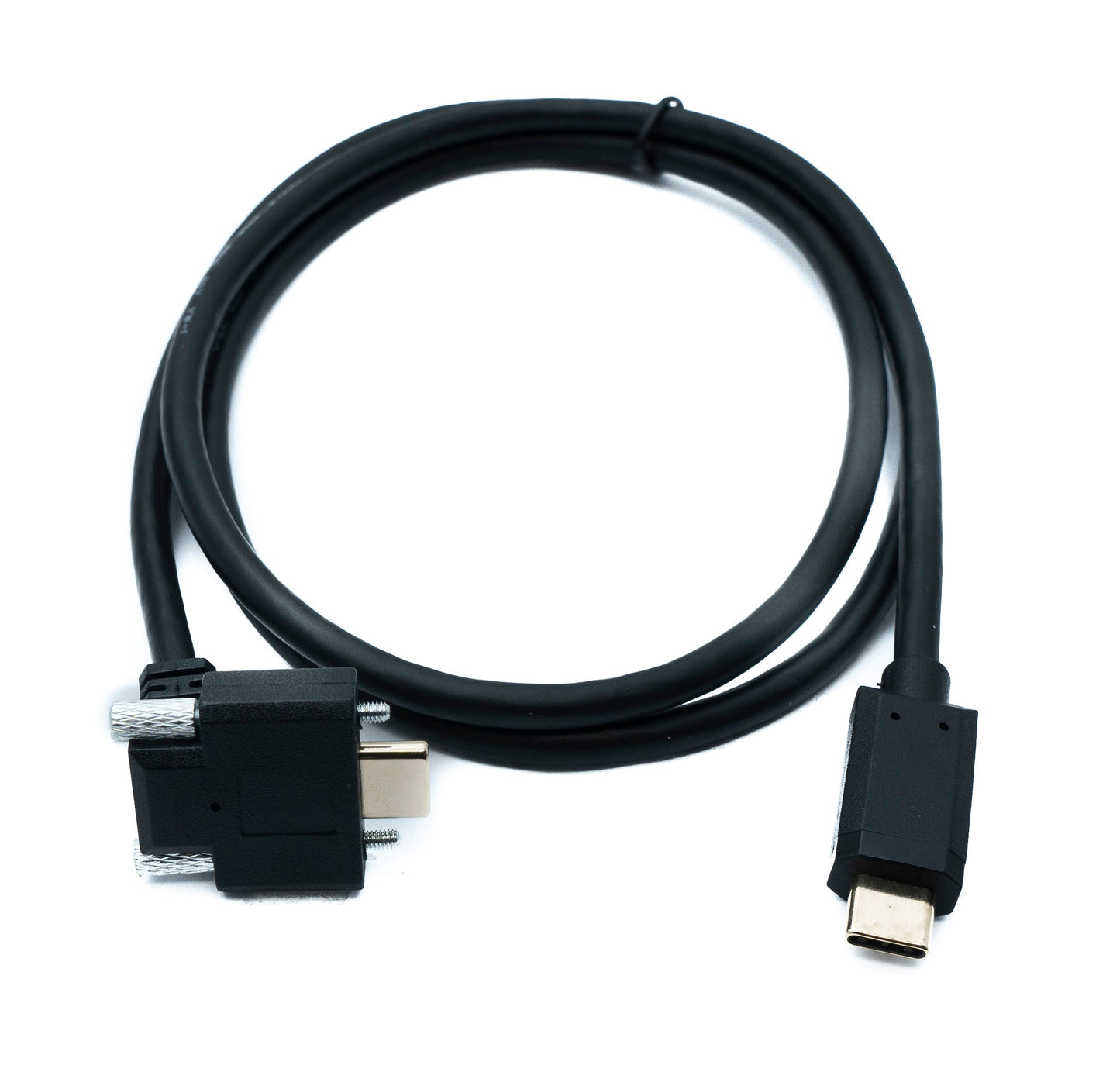 SYSTEM-S USB 3.1 Gen 2 snúra 100 cm Tegund C karlkyns í karlkyns tvöfaldur skrúfusnúningur hallaður upp og niður 10 Gbit/s