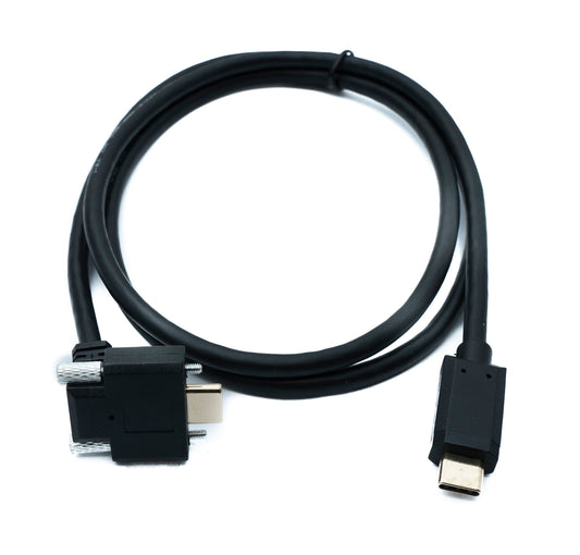SYSTEM-S USB 3.1 Gen 2 snúra 100 cm Tegund C karlkyns í karlkyns tvöfaldur skrúfusnúningur hallaður upp og niður 10 Gbit/s