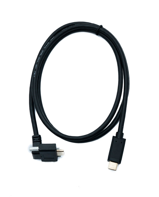 SYSTEM-S USB 3.1 Gen 2 snúra 100 cm Tegund C karlkyns í karlkyns tvöfaldur skrúfusnúningur hallaður upp og niður 10 Gbit/s