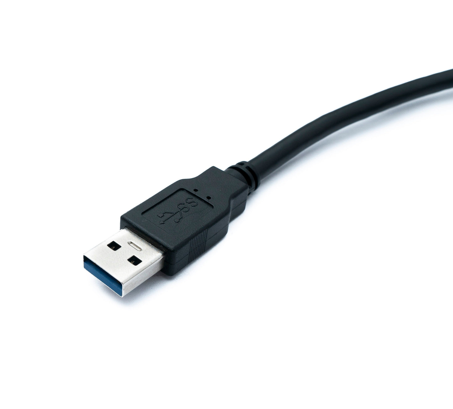 SYSTEM-S USB 3.0 Kabel 150 cm Typ B Stecker zu A Stecker Winkel Down Angled 5 Gbit/s 100W in Schwarz