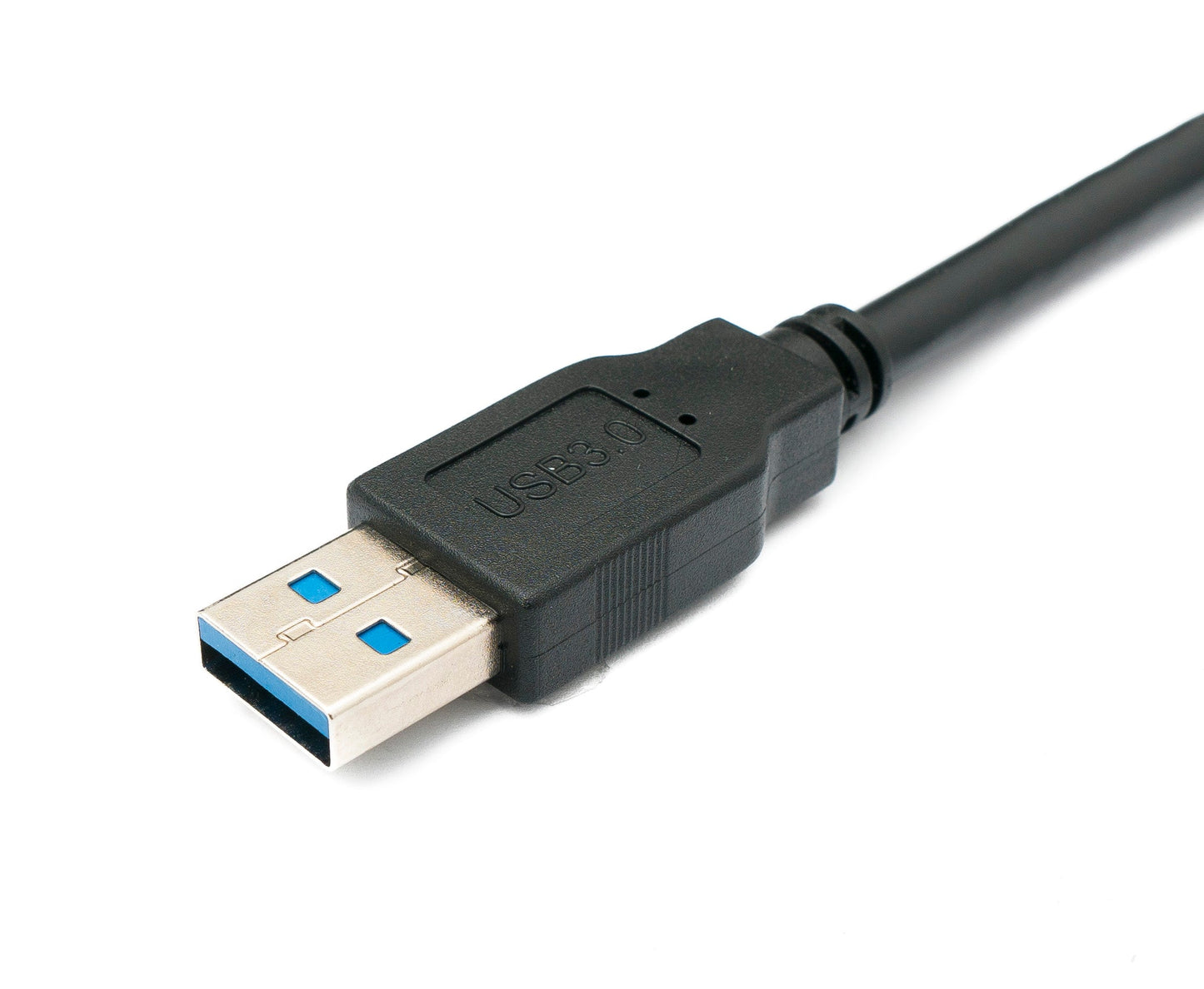 SYSTEM-S USB 3.0 snúra 50 cm karlkyns B í karlkyns A tengi, hallað niður á við, 5 Gbit/s 100W, svart