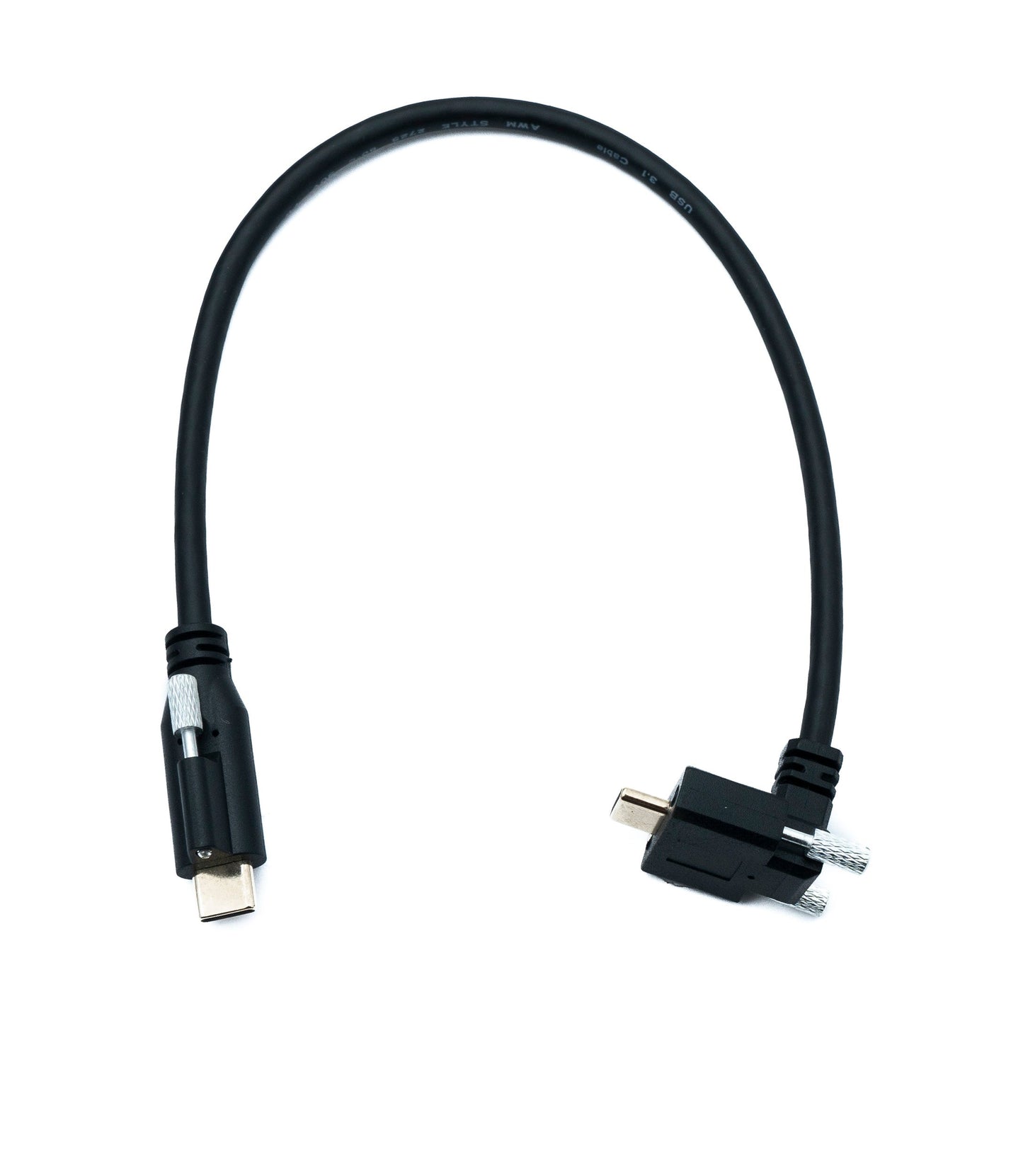 SYSTEM-S USB 3.1 Gen 2 Kabel 30 cm Typ C Stecker zu Stecker Single Double Screw Winkel Up Down 10 Gbit/s 100W