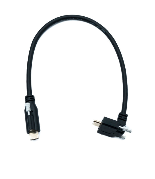 SYSTEM-S USB 3.1 Gen 2 cable 30 cm Type C male to male single double screw angled up down 10 Gbit/s 100W