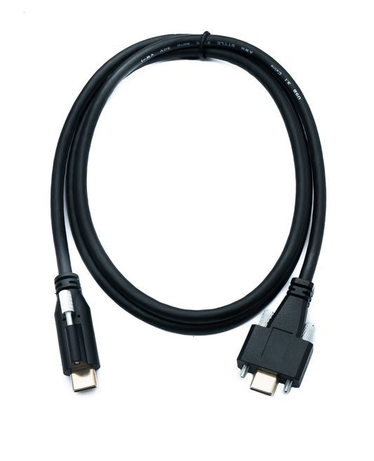 SYSTEM-S USB 3.1 Gen 2 cable 100 cm Type C male to male single double screw 10 Gbit/s 100W