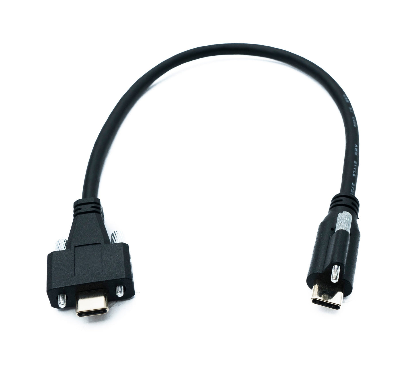 SYSTEM-S USB 3.1 Gen 2 snúra 30 cm Tegund C karlkyns í karlkyns einfaldur tvöfaldur skrúfusnúningur 10 Gbit/s 100W