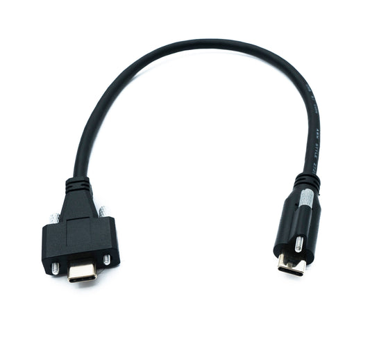 SYSTEM-S USB 3.1 Gen 2 snúra 30 cm Tegund C karlkyns í karlkyns einfaldur tvöfaldur skrúfusnúningur 10 Gbit/s 100W