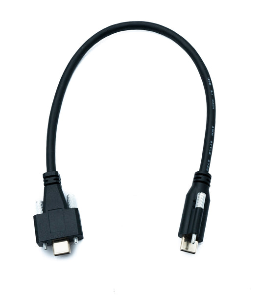 SYSTEM-S USB 3.1 Gen 2 snúra 30 cm Tegund C karlkyns í karlkyns einfaldur tvöfaldur skrúfusnúningur 10 Gbit/s 100W