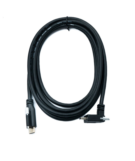 SYSTEM-S USB 3.1 Gen 2 Kabel 200 cm Typ C Stecker zu Stecker Single Double Screw Winkel Up Down 10 Gbit/s 100W