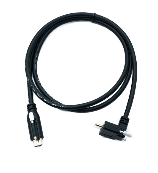 SYSTEM-S USB 3.1 Gen 2 snúra 100 cm Tegund C karlkyns í karlkyns einfaldur tvöfaldur skrúfutengi upp og niður 10 Gbit/s 100W