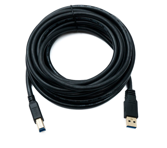 SYSTEM-S USB 3.0 snúra 5 m karlkyns B í karlkyns A tengi 5 Gbit/s 100W í svörtu