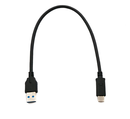 SYSTEM-S USB 3.1 cable 30 cm Type C male to 3.0 A male adapter 5 Gbit/s 100W in black