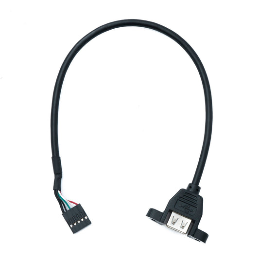 SYSTEM-S USB 2.0 cable 30 cm Type A to 2.54 mm pitch panel mount connector