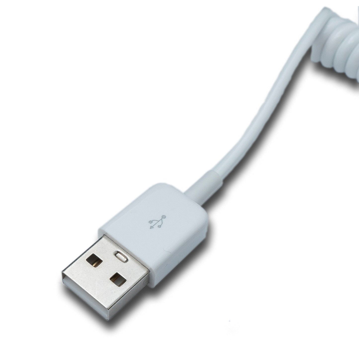SYSTEM-S USB 2.0 snúra 90 cm Tegund A karlkyns í kvenkyns spíralframlengjanleg í hvítu